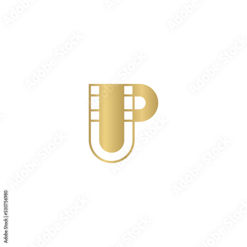 Alphabet Initials logo UP, PU, U and P