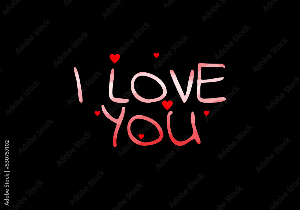 Modern red color of I Love You text sign Modern red color of I Love You text sign