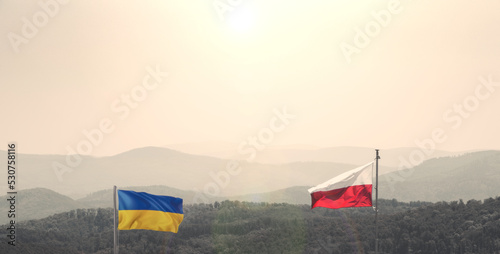flaga polski i ukrainy photo