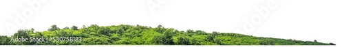rocky mountain hill with green forest isolated on transparent .background with clipping path and alpha channel © Sarawut