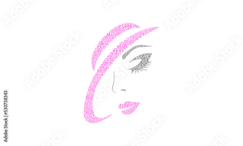 Beauty lady fashion word cloud vector illustration design l Word art l Typography for fashion and lifestyle