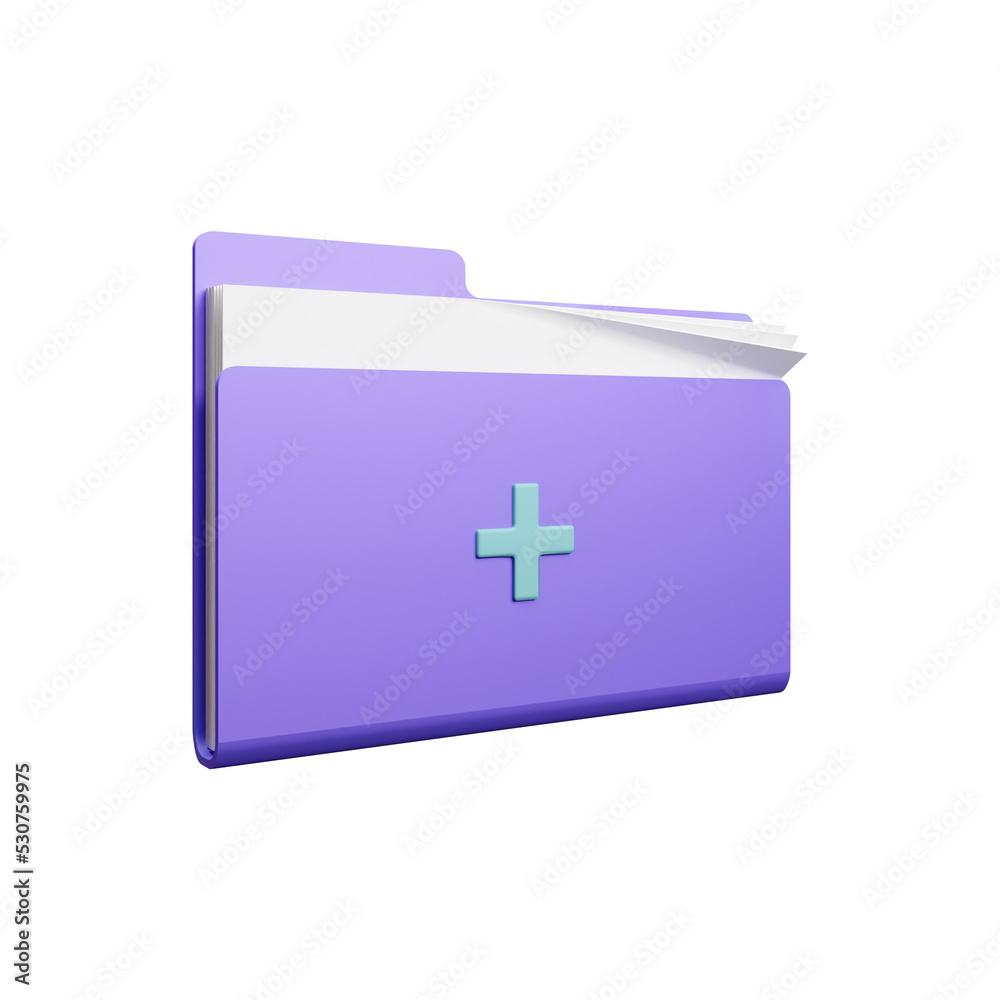 Fototapeta premium Add new folder icon 3d rendering illustration