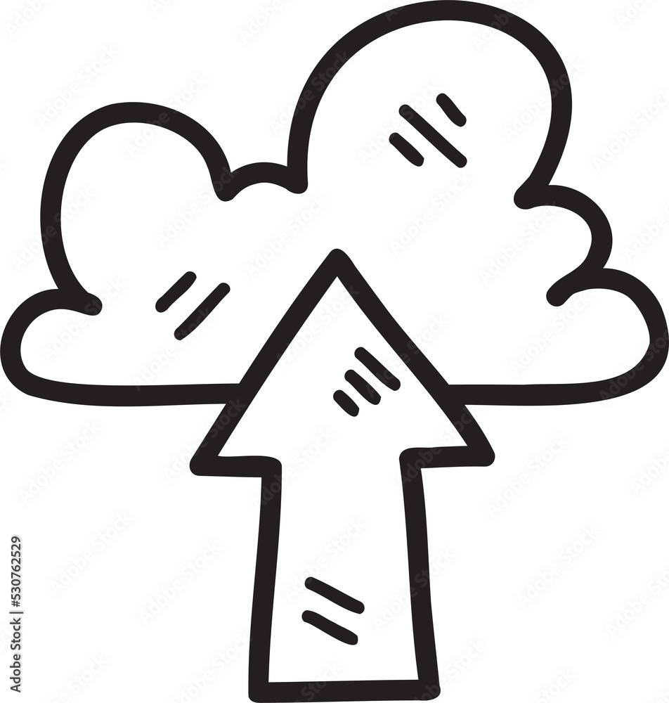 Hand Drawn upload icon illustration Hand Drawn upload icon illustration