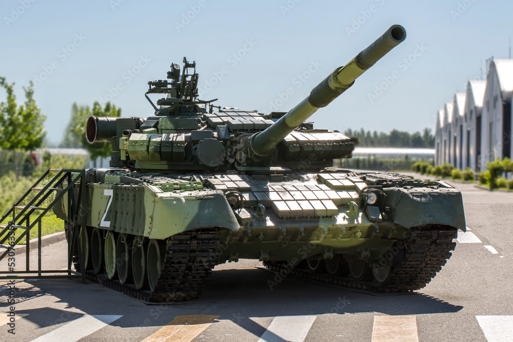 Russian tank ready for battle. Conflict in Ukraine Russian tank ready for battle. Conflict in Ukraine