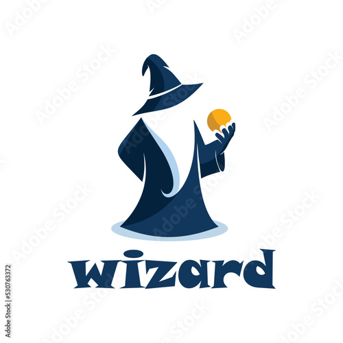 Wizard Magician logo design illustrations vector template