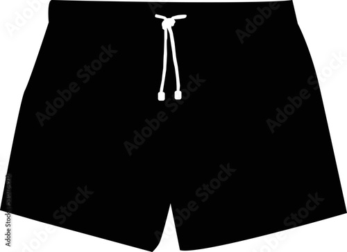 black swim short icon on white background. beachwear sign. black swimming trunks symbol.