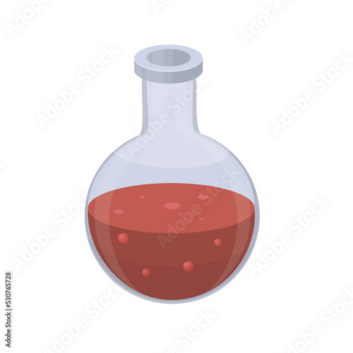 Chemical test tube. Chemical reaction, vector illustration