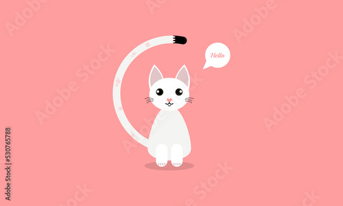 Cat flat illustration design l Vector art for cat l Meow l Paw l Pet Lover