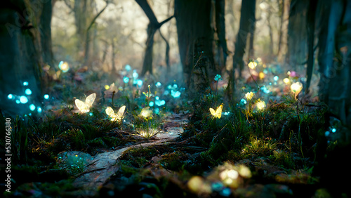 fantasy forest background generative AI