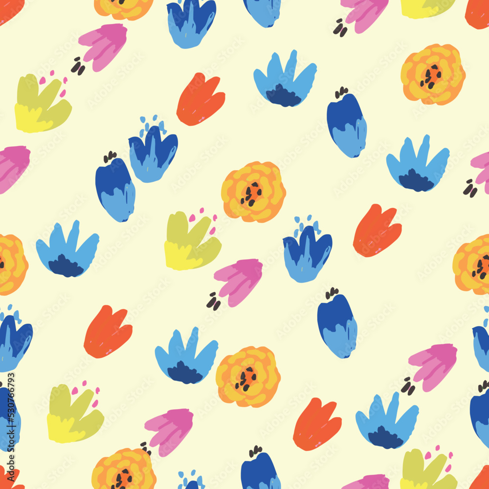 Seamless pattern with bright flowers. Background with flowers Seamless pattern with bright flowers. Background with flowers