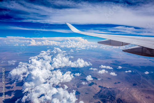 view from airplane window to arizona