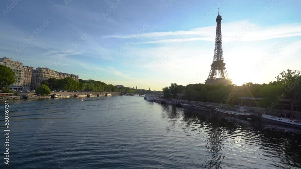 eiffel tour over Seine river eiffel tour over Seine river