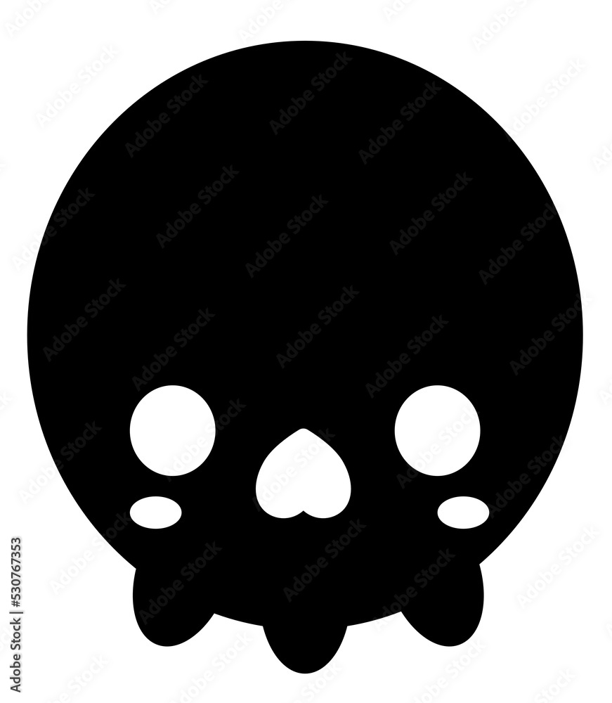 Fototapeta premium Halloween Skull head Skeleton Silhouette 