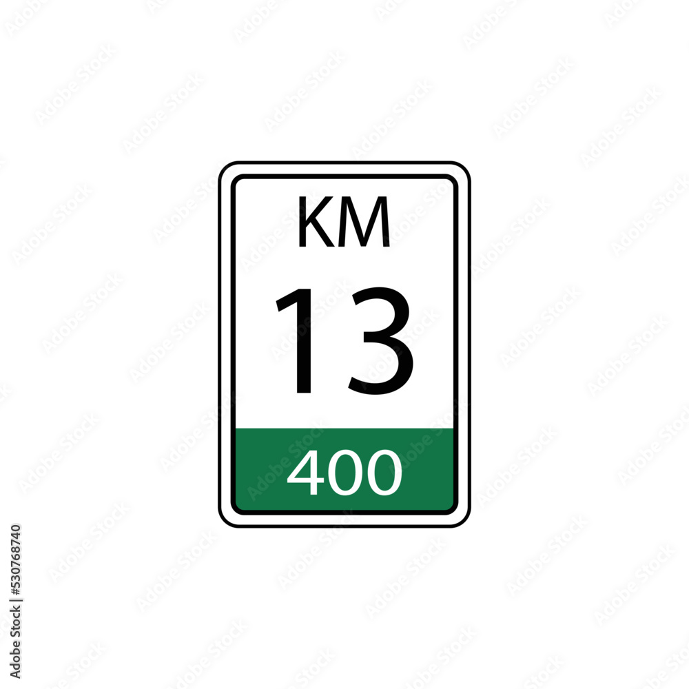 A vector in the form of a symbol or icon in the form of a kilometer traffic sign A vector in the form of a symbol or icon in the form of a kilometer traffic sign