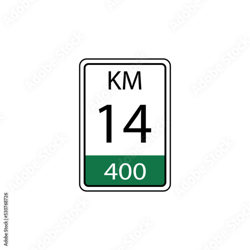 A vector in the form of a symbol or icon in the form of a kilometer traffic sign