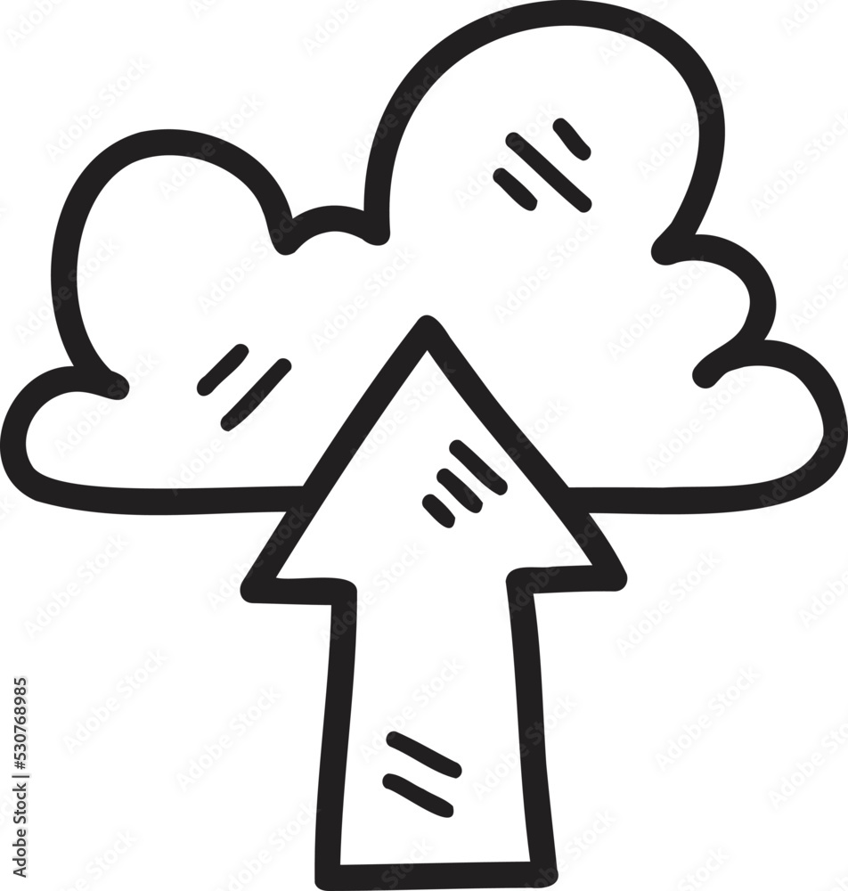 Obraz premium Hand Drawn upload icon illustration