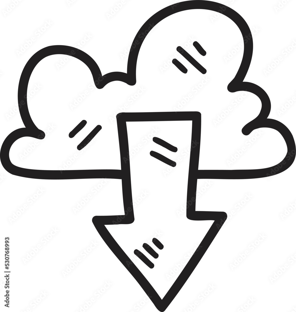 Hand Drawn upload icon illustration Hand Drawn upload icon illustration