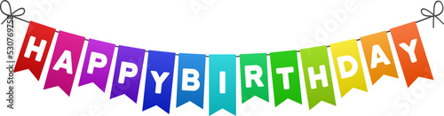 Happy Birthday Flags Banner. Birthday Party Buntings. Paper Garlands.