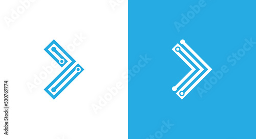 Arrow Tech Logo Concept icon sign symbol Design Element. Technology, Forward Logotype. Vector illustration template