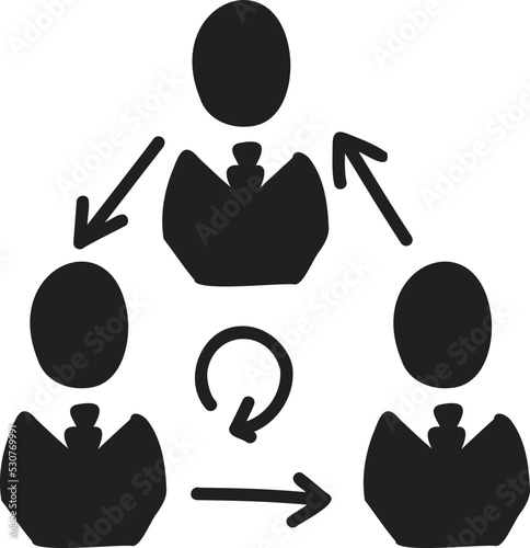 Hand Drawn connected people graph illustration