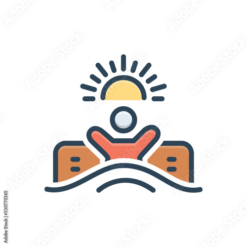 Color illustration icon for wake