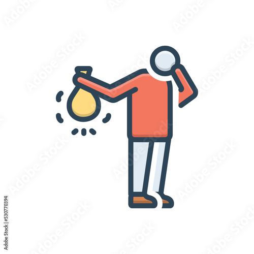 Color illustration icon for awful
