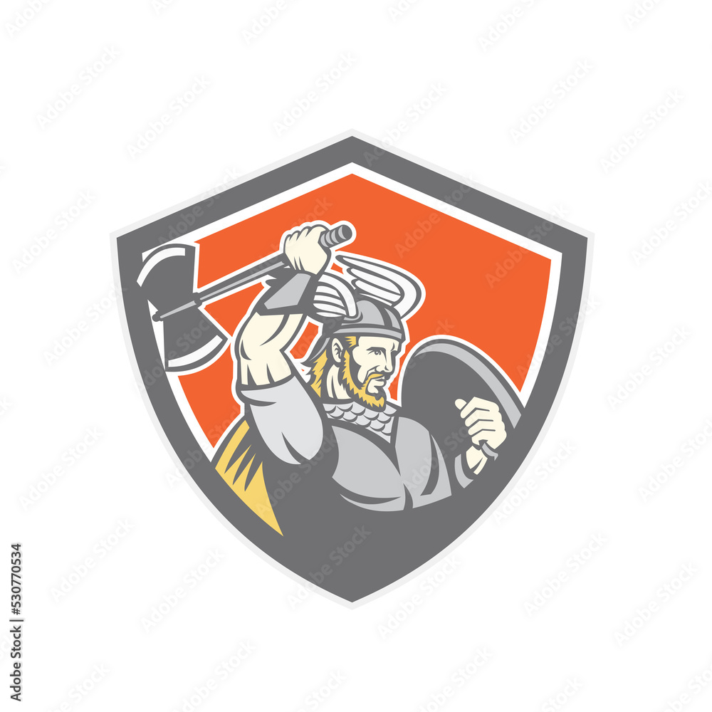 Viking Raider Barbarian Warrior Axe Shield Viking Raider Barbarian Warrior Axe Shield