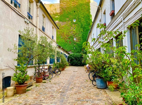 Schilderij op canvas The hidden street of Cite du Figuier in the city of Paris