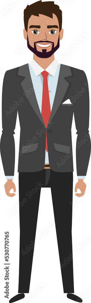 Full length portrait of Cartoon Hipster Businessman. Character for rigging and animation. Vector illustration in a flat style. Full length portrait of Cartoon Hipster Businessman. Character for rigging and animation. Vector illustration in a flat style.