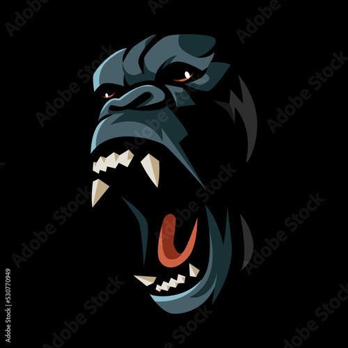 Angry gorilla mascot logo design illustration