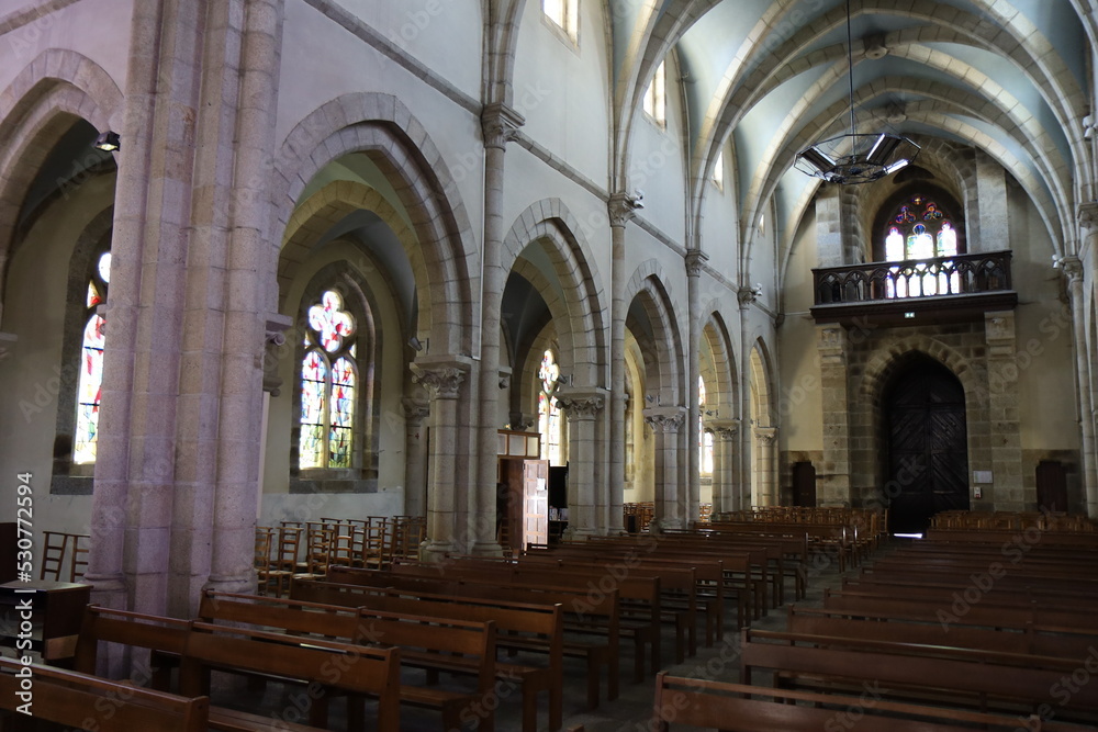 Eglise Saint Melaine, village de Moëlan sur Mer, département du Finistere, Bretagne, France