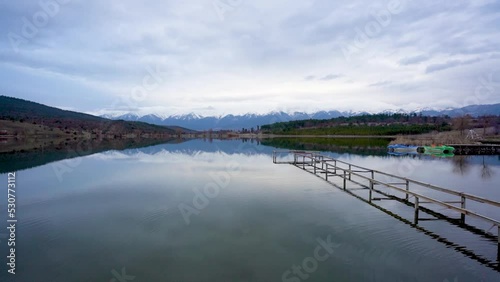 Wallpaper Mural uludag mountain, snowy mountain timelapse with reflection on the lake and the top Torontodigital.ca