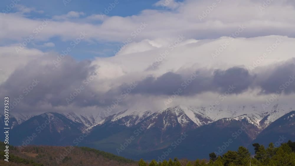 uludag mountain, snowy mountain timelapse with reflection on the lake and the top uludag mountain, snowy mountain timelapse with reflection on the lake and the top