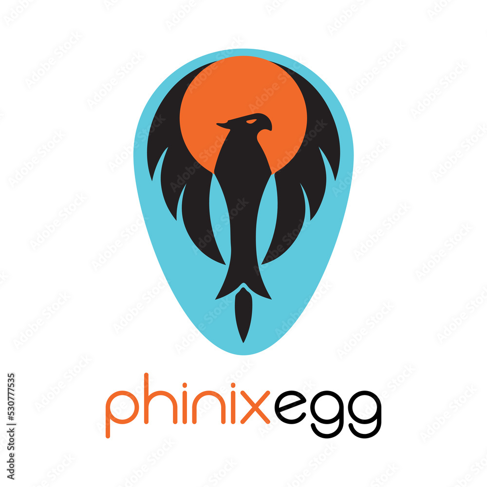 Fototapeta premium Phinix egg, phinixegg Logo, finix, colorful unique modern, creative, vector, illustration, romanArts49