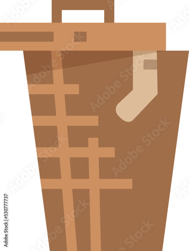 Dirty clothes basket. Laundry container color icon