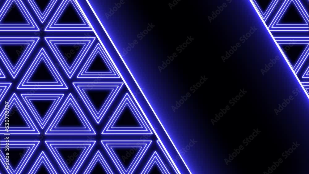 4k Neon Glowing Triangles Texture Frame Template Design on Black ...