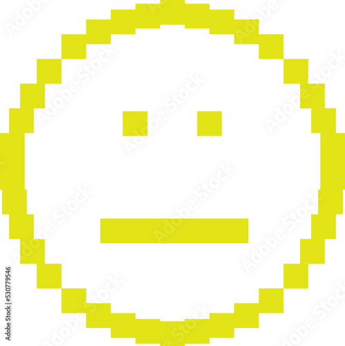 Yellow emotion face emoji pixel background transparent
