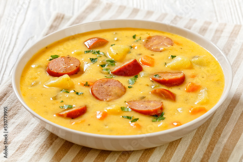 Wallpaper Mural German potato soup with sausages in bowl Torontodigital.ca