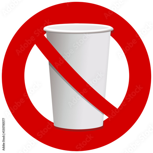 Ban on disposable cups (isolated)