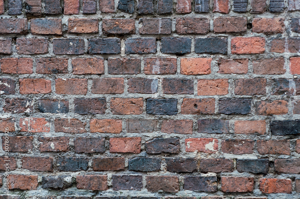 Rustic old wall brick texture. The texture of the old red brick wall can be used as a background Rustic old wall brick texture. The texture of the old red brick wall can be used as a background