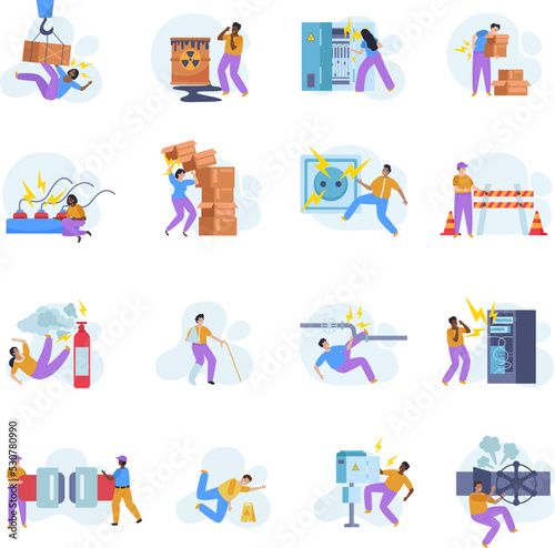 Workplace Safety Flat Set