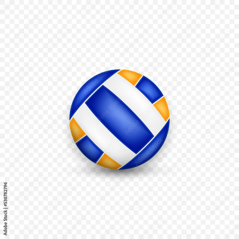 Volleyball ball vector object isolated with shadow. Sport equipment.