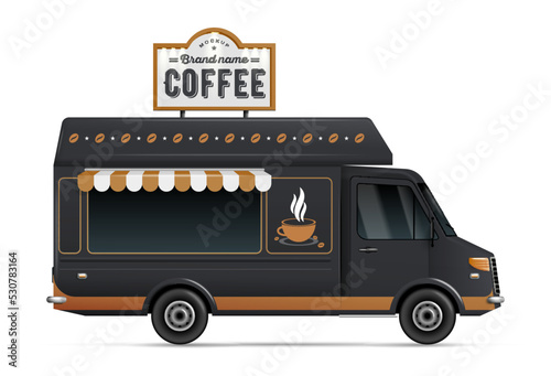 Realistic Coffee Shop Truck