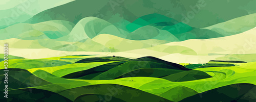 abstract green landscape wallpaper background illustration