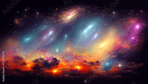 Valokuva colorful nebular galaxy stars and clouds as universe