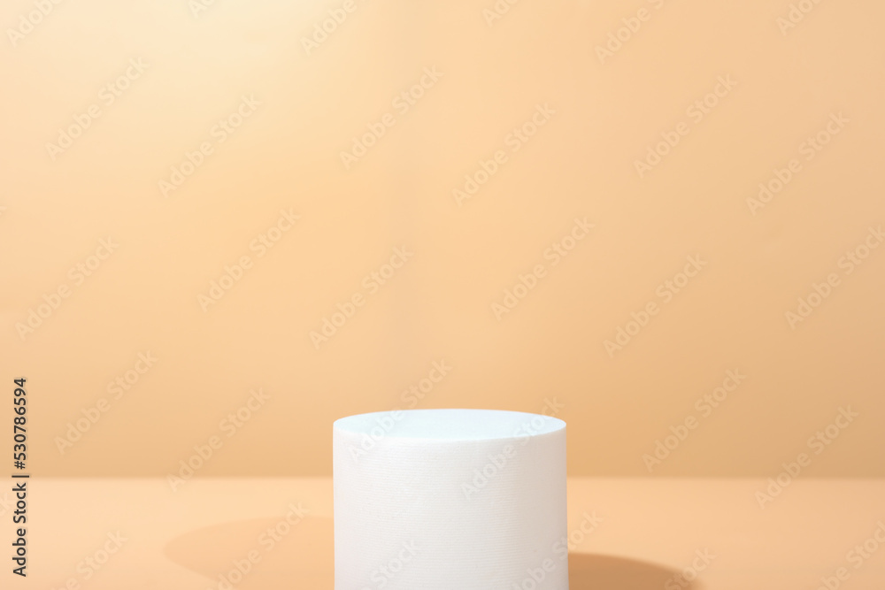 Minimal modern product display on neutral beige background. round white geometric podium. Concept scene stage showcase for new product, promotion sale, presentation. premium mock up. Minimal modern product display on neutral beige background. round white geometric podium. Concept scene stage showcase for new product, promotion sale, presentation. premium mock up.