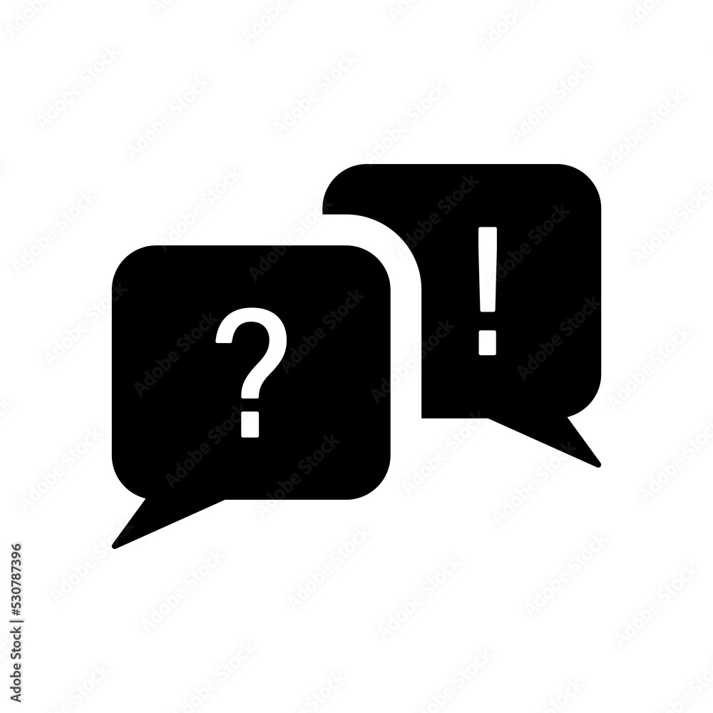 Question Mark and Exclamation on Speech Bubble Mark Silhouette Icon. Ask and Answer FAQ Sign. Dialog Talk Social Discussion Glyph Pictogram. Chat Request Info Help Icon. Isolated Vector Illustration Question Mark and Exclamation on Speech Bubble Mark Silhouette Icon. Ask and Answer FAQ Sign. Dialog Talk Social Discussion Glyph Pictogram. Chat Request Info Help Icon. Isolated Vector Illustration