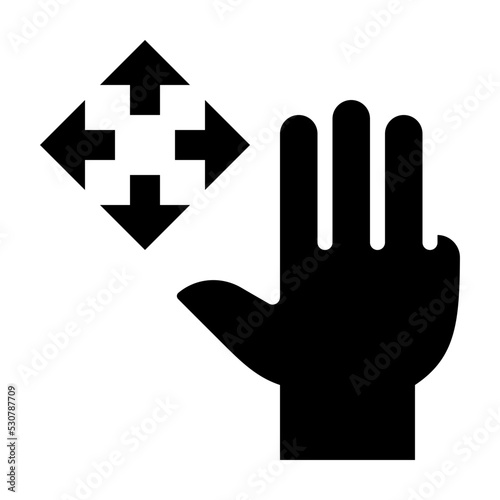 Drag Finger Glyph Icon Vector