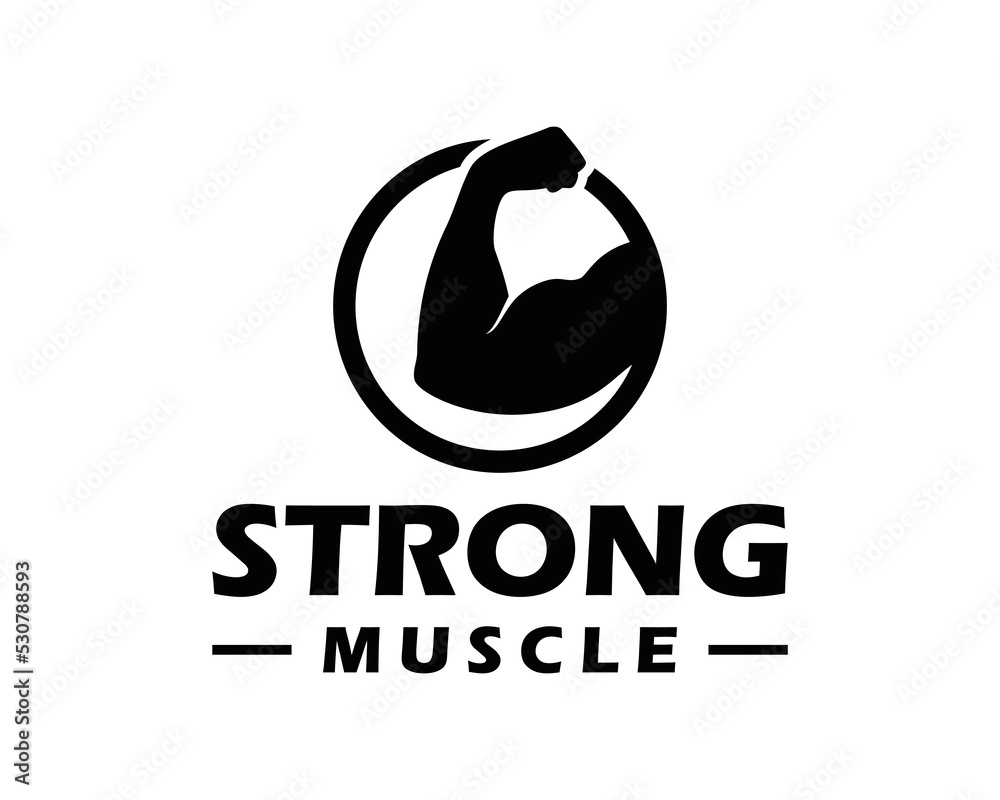 Strong hand muscles symbol icon vector. Hand with powerful bicep simple ...