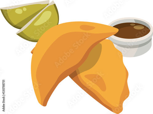 Fried empanadas icon. Cartoon spanish food cuisine